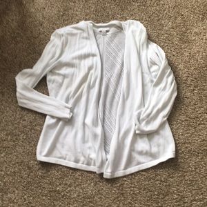 Lightweight White Charter Club XL Open Cardigan